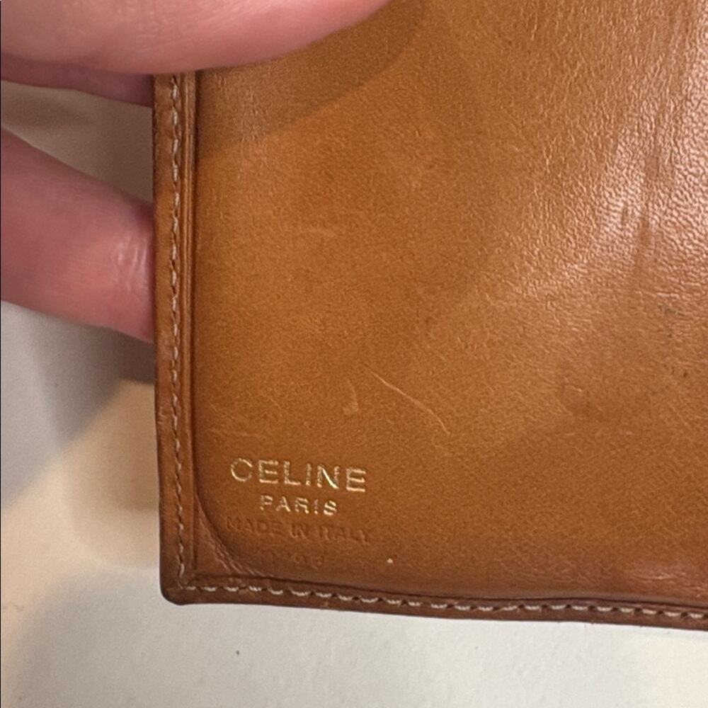 Celine brown printed kiss lock bifold  wallet - Picture 6 of 9